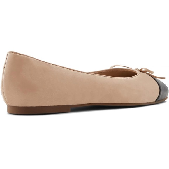 Designer inspired Women Cap Toe Slip On Ballet Flats Matte Smooth Beige 9 M US - Picture 4 of 5